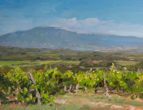 daily painting titled Mont Ventoux, view from Crillon-le-Brave