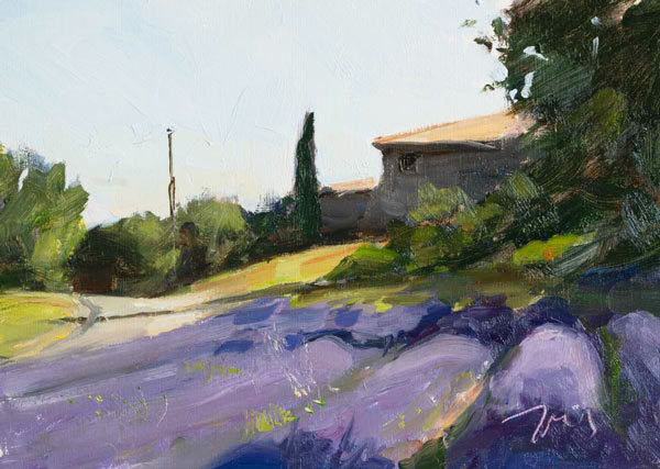 daily painting titled Maison sur la route de lavande