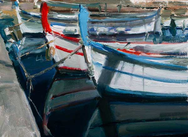 daily painting titled Boats at la Ciotat