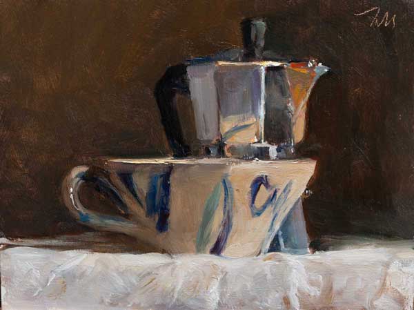 daily painting titled Coffee and cup