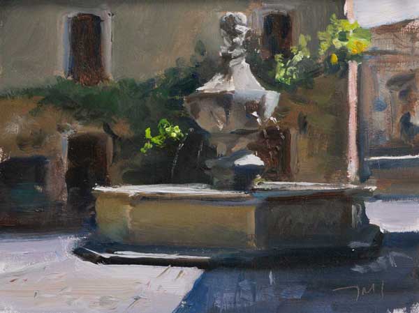 daily painting titled La Fontaine, Venasque