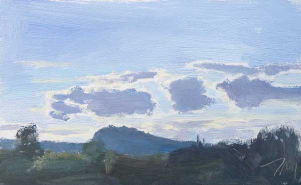 daily painting titled View from la Grange Neuve, 5pm