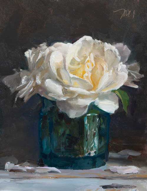 daily painting titled White roses