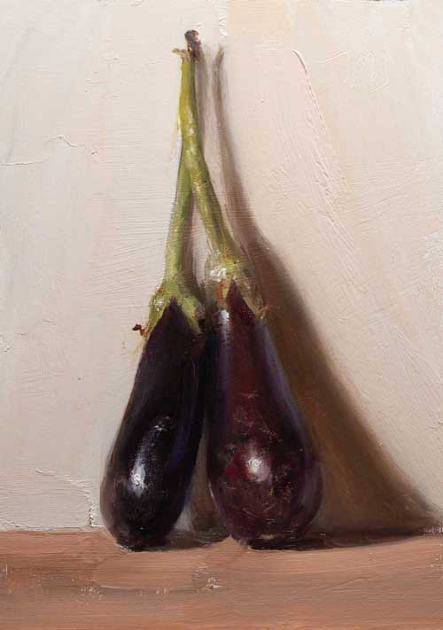 daily painting titled Aubergines