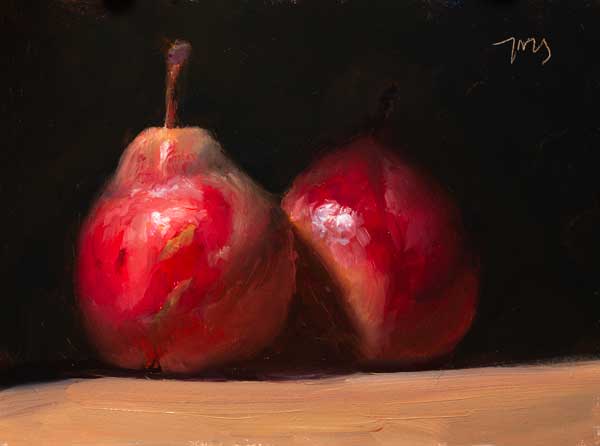 daily painting titled Two pears