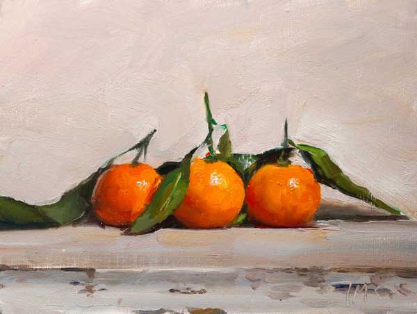 daily painting titled Three clementines