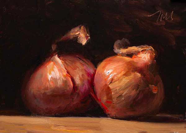 daily painting titled Roscoff onions