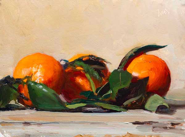 daily painting titled Three oranges