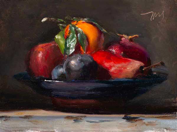 daily painting titled A bowl of fruit