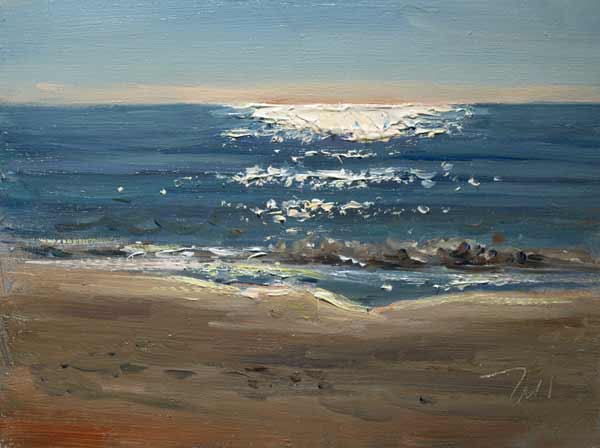 daily painting titled Sunlight on the Mediterranean