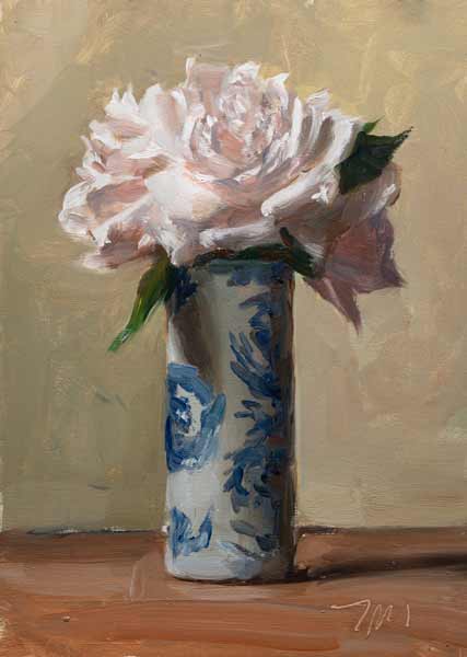 daily painting titled Roses in a Chinese vase