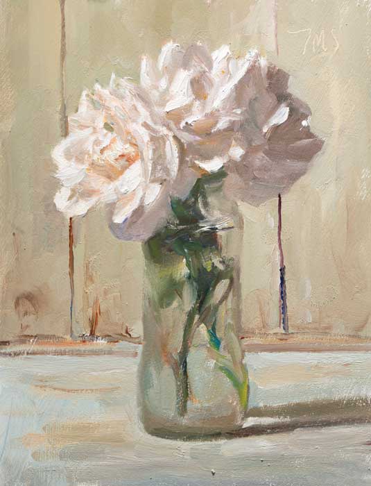 daily painting titled Garden roses