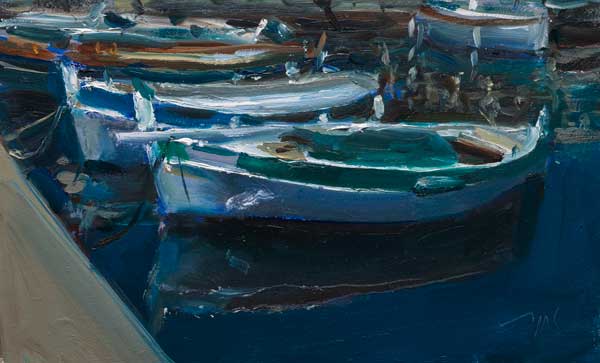 daily painting titled Boats at la Ciotat