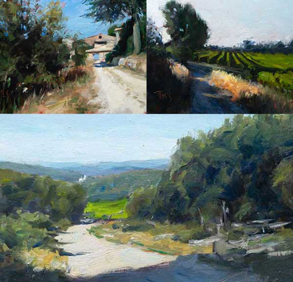 daily painting titled Three landscapes