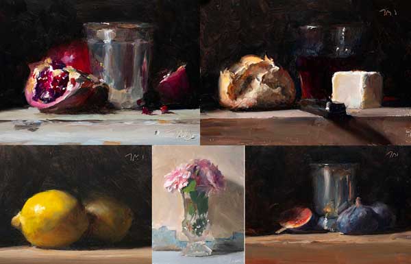 daily painting titled Still life workshop demos