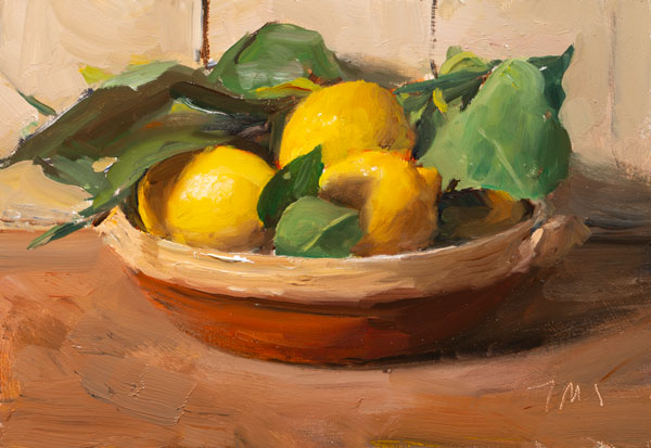 Daily painting of A bowl of lemons