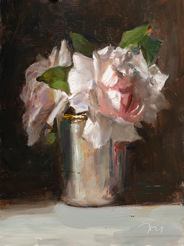 First roses, painted 21 April 2026