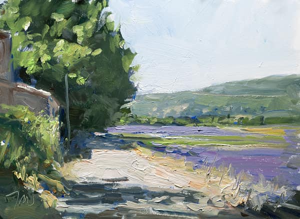 Road through lavender fields, painted 28 June 2026