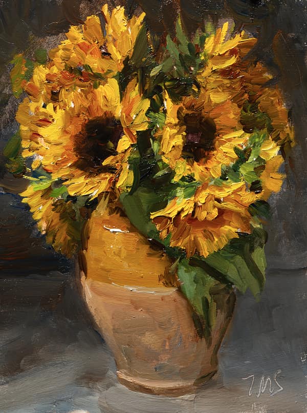 Sunflowers, painted 29 July 2026