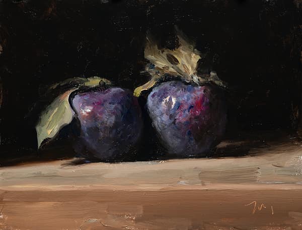 Two plums, painted 11 September 2026
