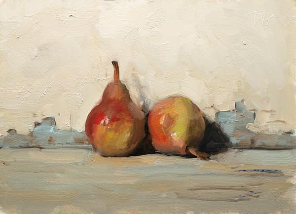 Two pears, painted 19 September 2026