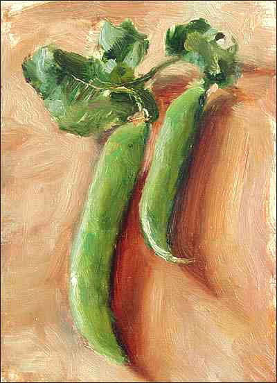 daily painting titled Spring Peas