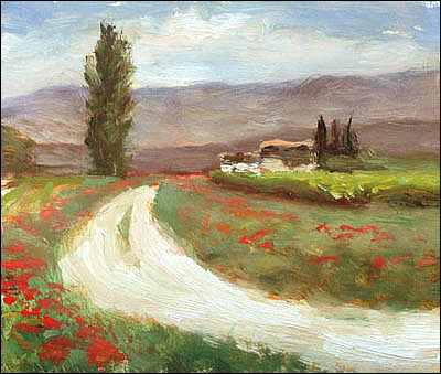 daily painting titled Poppy Road