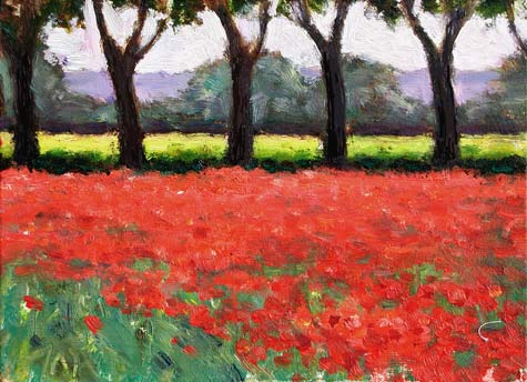 daily painting titled Wheatfield with Poppies