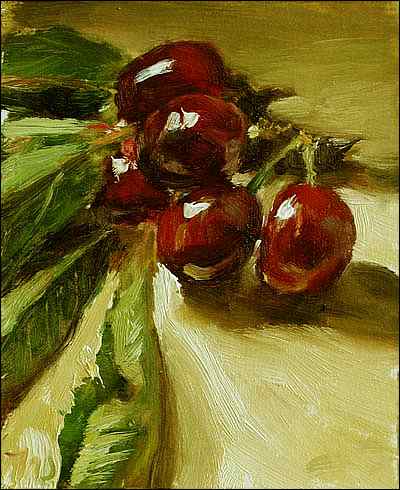 daily painting titled Cherries from Monsieur Chauvet's Orchard
