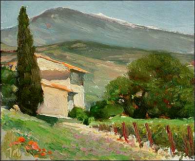daily painting titled Mont Ventoux from St. Hyppolite-le-Graveyron
