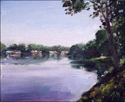 daily painting titled Matin sur Le Rhone