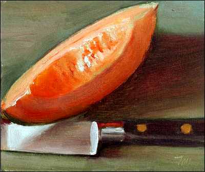 daily painting titled Melon Slice and Sabatier