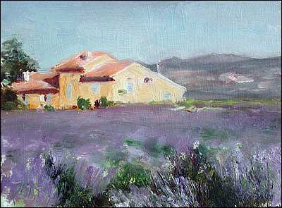 daily painting titled Lavender at St. Colombe