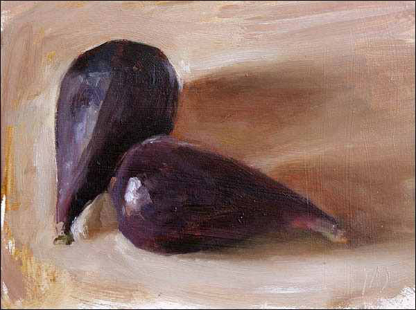 daily painting titled Two Black Figs