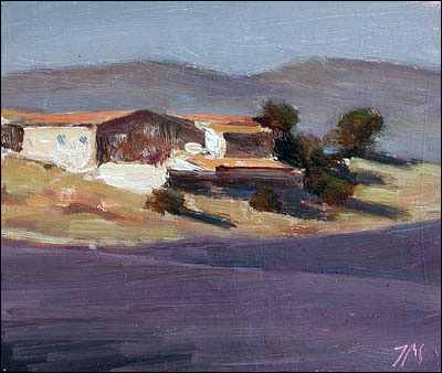 daily painting titled Hamlet and Lavender Fields