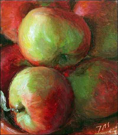 daily painting titled Apples in a Bowl