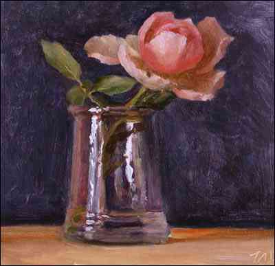 daily painting titled Rose in a Jar