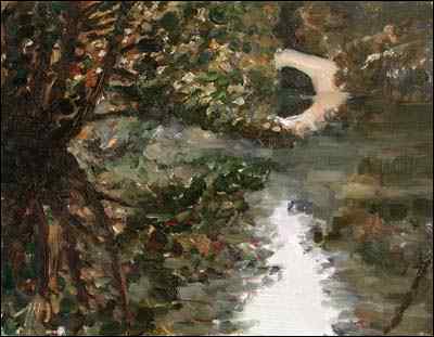 daily painting titled Autumn on the Sorgues