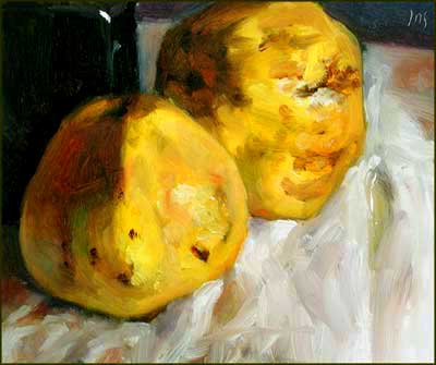 daily painting titled Quinces no.3