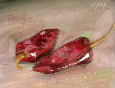 daily painting titled Chili Peppers