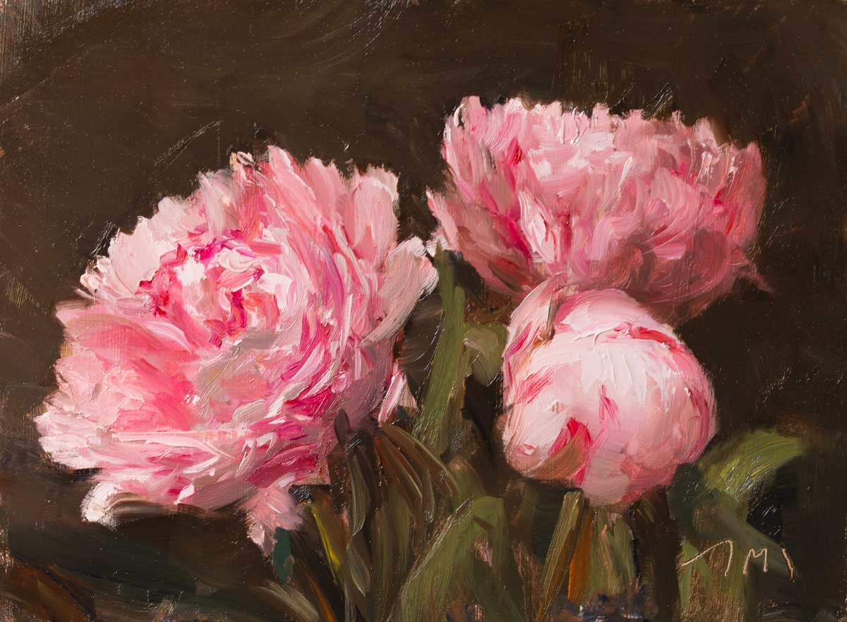 Daily Paintings Pink Peonies Postcard From Provence