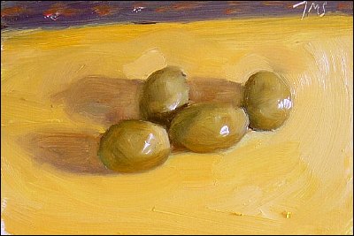 daily painting titled Green Olives
