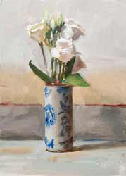 Lisianthus in a Chinese vase #2