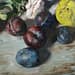 Plums, rose and quince, painted 28 September 2026