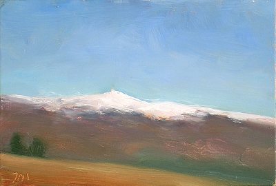 daily painting titled Last Snows on the Ventoux