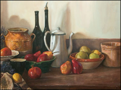 daily painting titled Still life with Two Pears