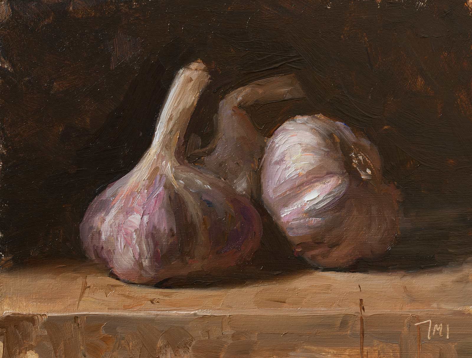 Ail Violet, an oil painting of purple garlic by Julian Merrow-Smith in Ina Garten's collection