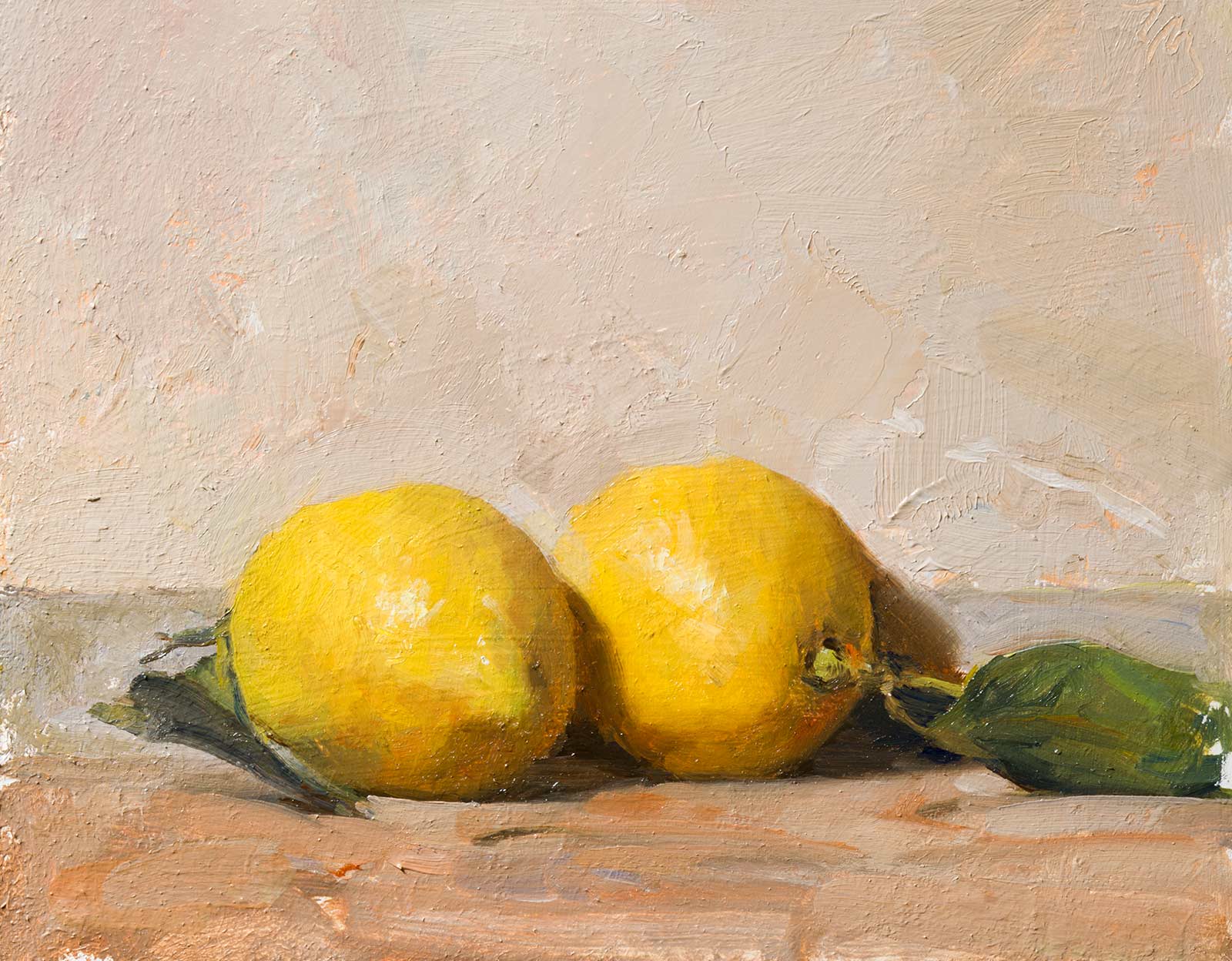 Citrons de Nice, an oil painting of two lemons by Julian Merrow-Smith in Ina Garten's collection